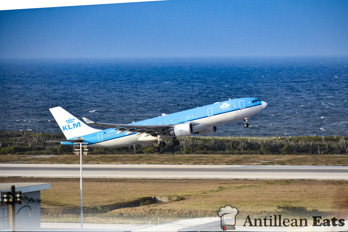 KLM Airbus A330 - taking off from Curacao